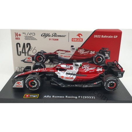 ALFA ROMEO RACING F1 G. ZHOU BAHRAIN GP 2022 BURAGO ESCAÑA 1:43