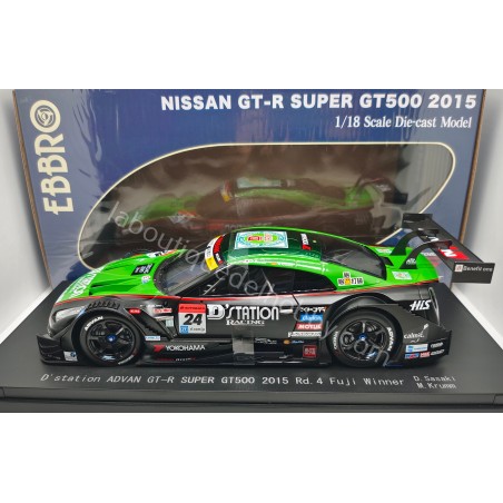 NISSAN GT-R SUPER GT500 D'STATION ADVAN SASAKI-KRUMM FUJI 2015 EBBRO ESCALA 1:18