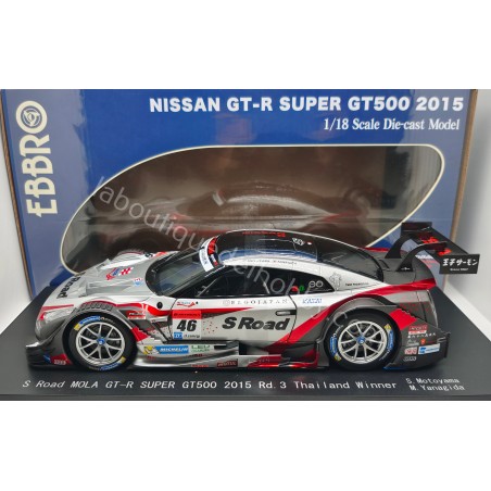 NISSAN GT-R SUPER GT500 S RODA MOLA MOTOYAMA-YANAGIDA THAILAND 2015 EBBRO ESCALA 1:18