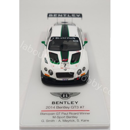 BENTLEY GT3 M-SPORT SMITH-MEYRICK-KANE BLANCPAIN GT PAUL RICARD 2014 TSM MODEL ESCALA 1:43