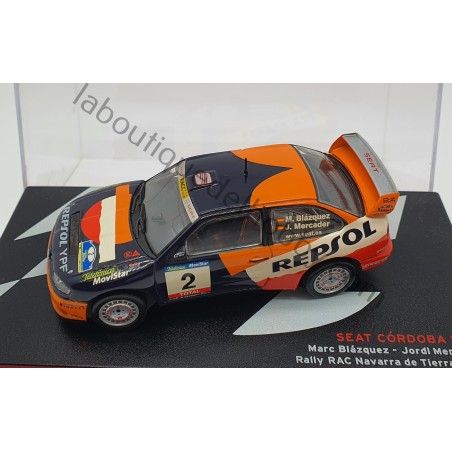 SEAT CORDOBA WRC M. BLAZQUEZ RALLY RAC NAVARRA TIERRA 2001 ALTAYA ESCALA 1:43